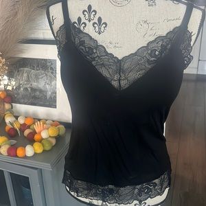 H&M Removable Pads Camisole Black size Large NWT bra top band straps adjustable